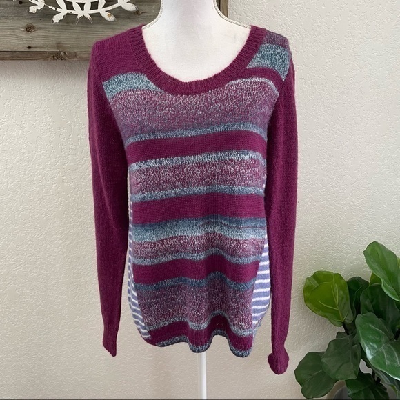 Prana purple striped wool blend pullover sweater size‎ XL NWT - Picture 1 of 9